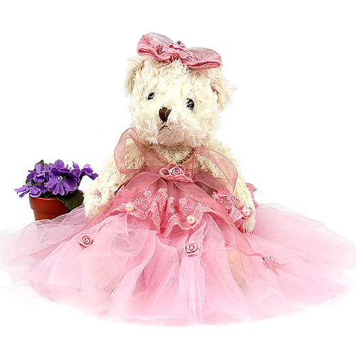Best Sellers: Key Chain - Wedding Dress Teddy Bear - Pink - KC-Z20113PK